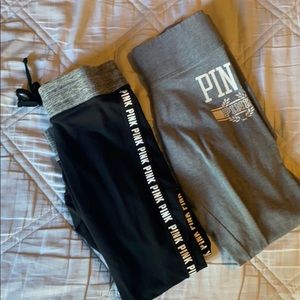 Pair of Pink cotton yoga leggings